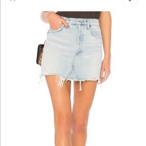 Agolde Light Blue Mini Skirt